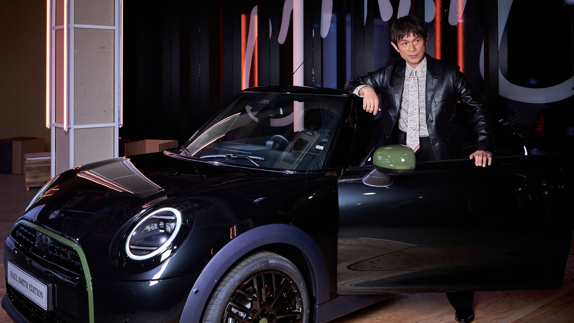 The MINI paul Smith Edition display vehicle and image cut of Yosuke Eguchi